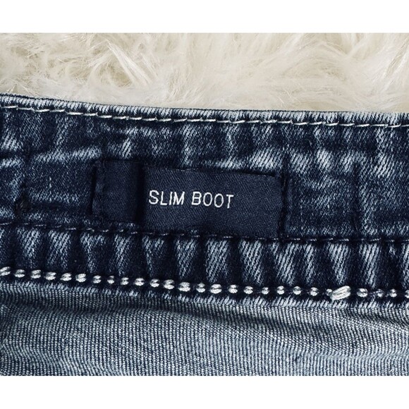 Vigoss Slim Boot Jeans Womens 6 Blue Heritage Fit Distress Measures 30 x 29.5 - Picture 5 of 10
